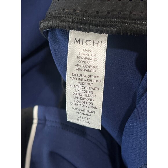 Michi Cruise Top Navy & Black Sleeveless Crop Tank With Contrast White Piping Si - Picture 6 of 6